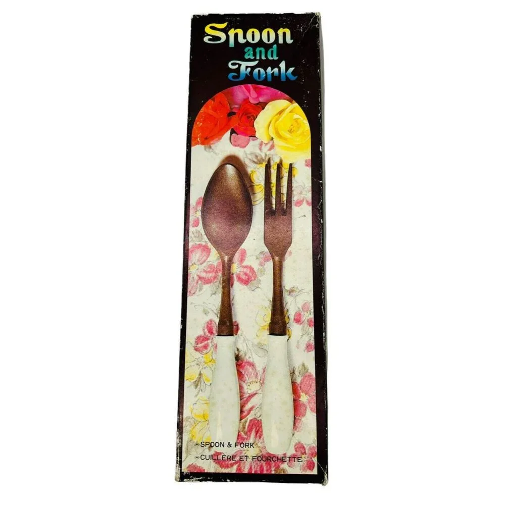 Vintage Universal Studios California Salad Utensil Spoon Fork Set Wooden‎ Japan